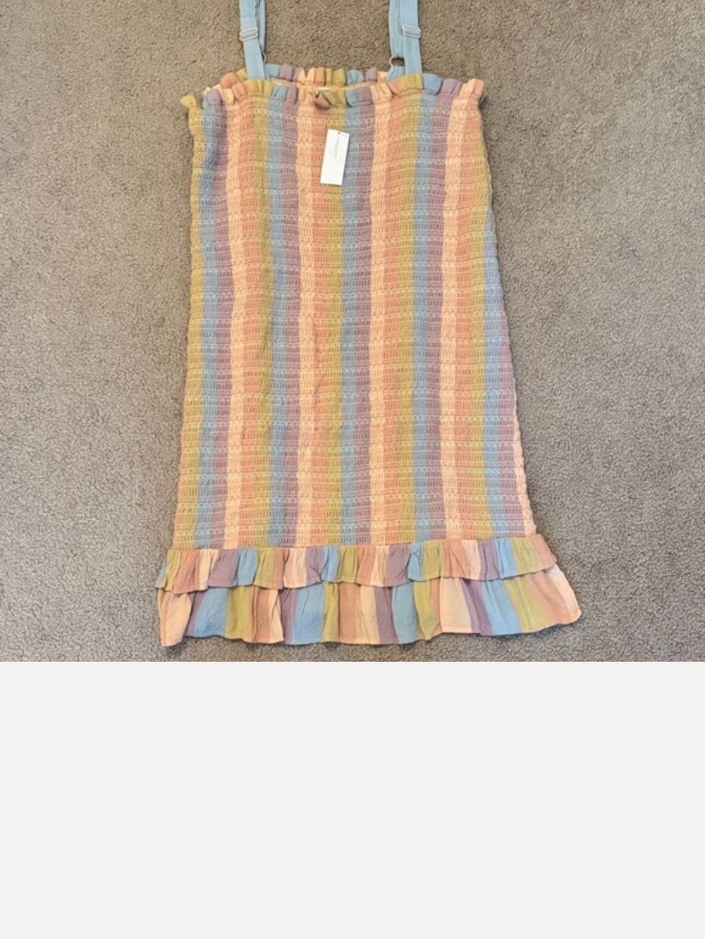 American Eagle Outfitters Pastel Striped Smocked Midi Skirt